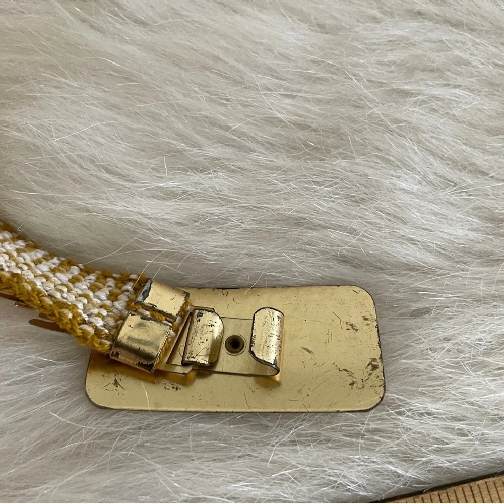 Vintage Stretchy Sequin Gold Floral Buckle Belt